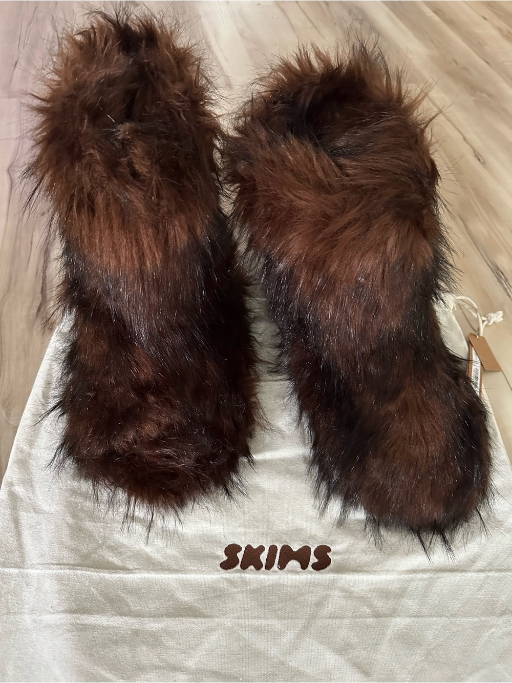 SKIMS Cocoa Faux Fur Boots